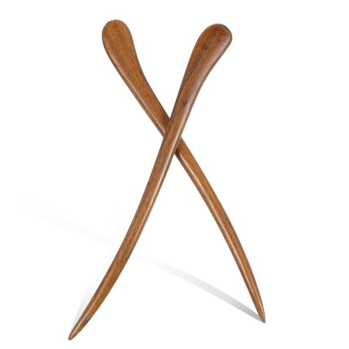 LABRIMP 2 Stück Vintage Haarschmuck aus Grünem Sandelholz Einfache Retro Haarstäbchen Haarnadel für Damen Langlebige Holz Haarklammer für Partys und Alltag von LABRIMP