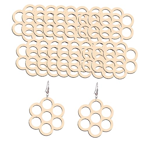 LABRIMP 20 Stück Teiliges Holzohrringe Eardrop Ohrschmuck für Frauen und Mädchen Beigefarbene Accessoires für Partys und Freizeitgestaltung von LABRIMP