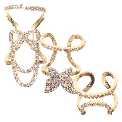 LABRIMP 3 Stück Fingernagelringe mit Zirkonia Abnehmbare Nageldekoration für Damen Modischer Schmuck für Hochzeit Party und Alltag Vielseitig Tragbar Hochwertiges Design von LABRIMP