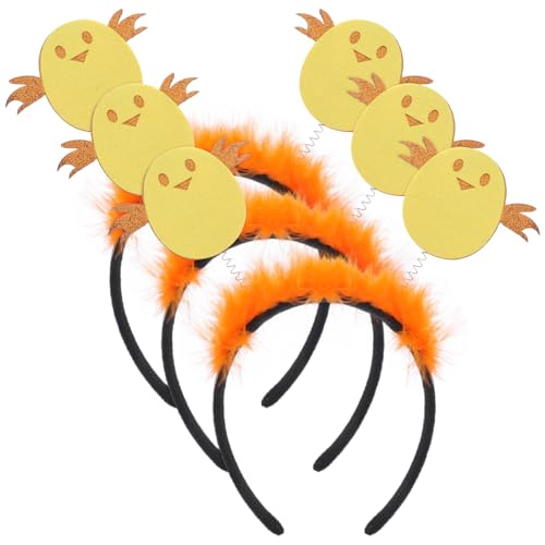LABRIMP 3 Stück Lustige Küken Haarreifen Niedlicher Kopfschmuck für Partys Tier Haarband Langlebig und Bequem für Fotos mit Freunden und Besondere Anlässe von LABRIMP