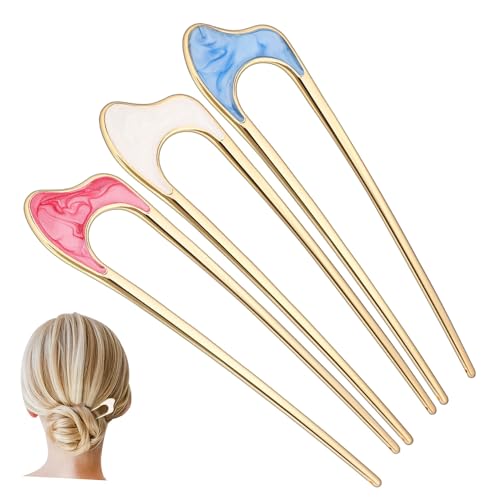 LABRIMP 3 Stück Teiliges Französische U Förmige Haarnadeln Damen Haarspangen aus Robustem Dicke Haarnadeln für Hochsteckfrisuren Vielseitige Styling Haarschmuck für Alltag und Besondere von LABRIMP