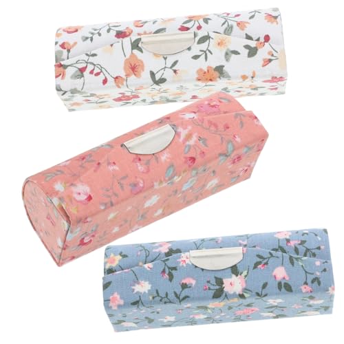 LABRIMP 3 Stück Teiliges Lippenstift Etui mit Spiegel Tragbarer Kosmetik Organizer im Chinesischen Stil Robuste Aufbewahrungstasche für Lippenstifte Praktische Make Up Halter für Damen und von LABRIMP