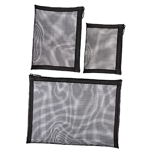 LABRIMP 3 Stück Teiliges Mesh Kosmetiktaschen Große Kapazität Reißverschlussgesichert Strapazierfähig und Reißfest Transparente Schminktaschen für Frauen für Reisen und Alltag von LABRIMP