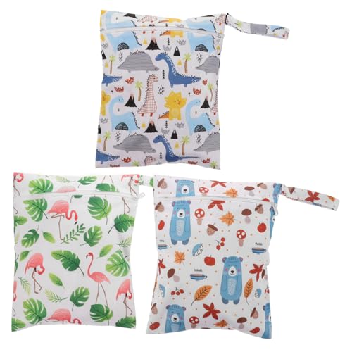 LABRIMP 3 Stück wasserdichte TPU feucht Trockentaschen für Waschbar mit Praktischem Druckknopfgriff als Windeltasche für Kinderwagen Schwimmwindeln Kulturbeutel und Stoffwindeln von LABRIMP