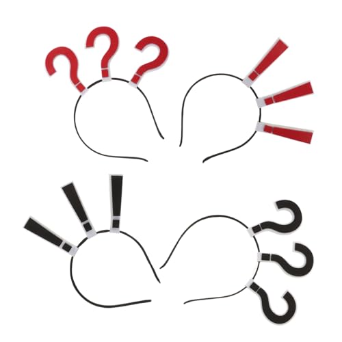 LABRIMP 4 Stück Fragezeichen Haarband Lustige Kopfband Haaraccessoires für Halloween Partys Veranstaltungen Einzigartiges Design für Damen und Mädchen von LABRIMP
