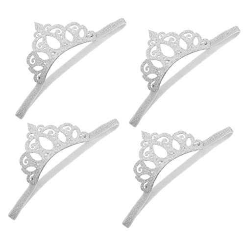 LABRIMP 4 Stück Krone Haarband für Mädchen Geburtstagskrone und Party Kopfschmuck Silberne Haarschmuck für Mädchen für Fotoshootings und Feiern von LABRIMP