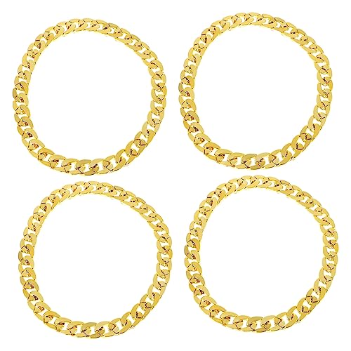 LABRIMP 4 Stück Teiliges Hip Hop für Männer Glänzende Goldene Schmuckkette für Partys und Besondere Anlässe Perfektes für Freunde und Familie von LABRIMP