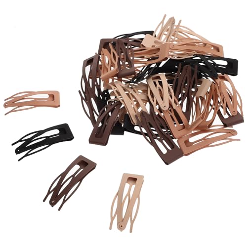 LABRIMP 40 Stück Metall Haarklammern für Mädchen Kleine Haarklammern Schwarz Beige Braun und Khaki Robuste Haarspangen für Täglichen Gebrauch und Besondere Anlässe von LABRIMP