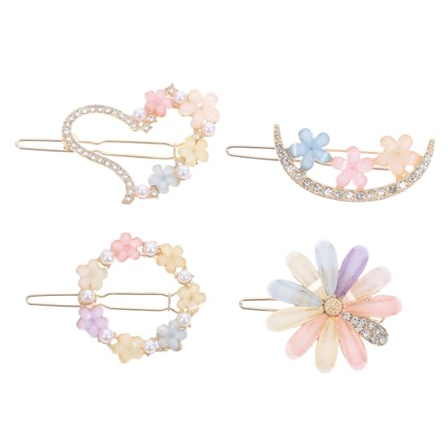 LABRIMP 4Stücke Blumen Haarnadeln mit Strass Haarklammern für Mädchen Eleganter Kopfschmuck für Verschiedene Anlässe für Schule Urlaub und Partys von LABRIMP