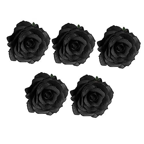 LABRIMP Künstliche Schwarze Rosen-haarspange Trauerbrosche Zarte Broschennadel Für Kleider Elegantes Aussehen von LABRIMP