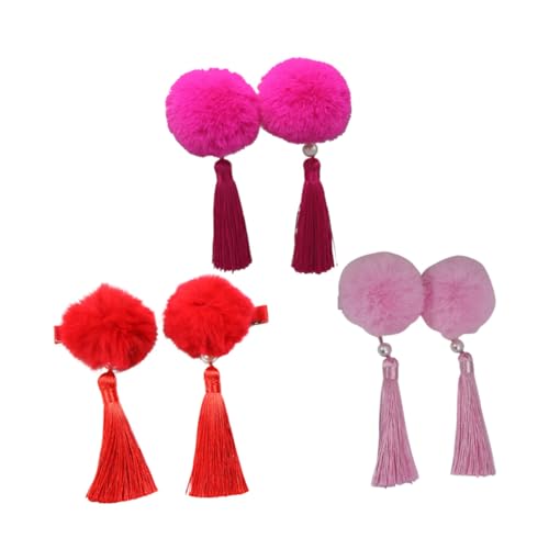 LABRIMP 6 Stück Haarnadeln Cartoon Haarspangen Für Mädchen Quaste Haarnadel Haarspange Haarspangen Rote Quaste Haar Accessoire Für Accessoires Für Mädchen Haar Accessoires von LABRIMP