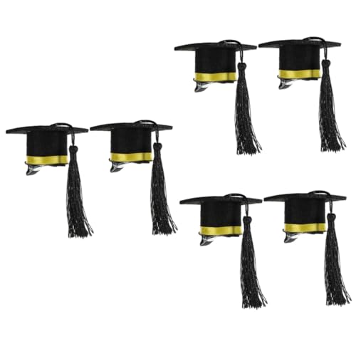 LABRIMP 6stücke Mini Doktorhut Haarschmuck Mit Quaste Für Abschlussfeiern Leichte Und Praktische Haarspangen Für Mädchen Für Partys Und Besondere Anlässe von LABRIMP