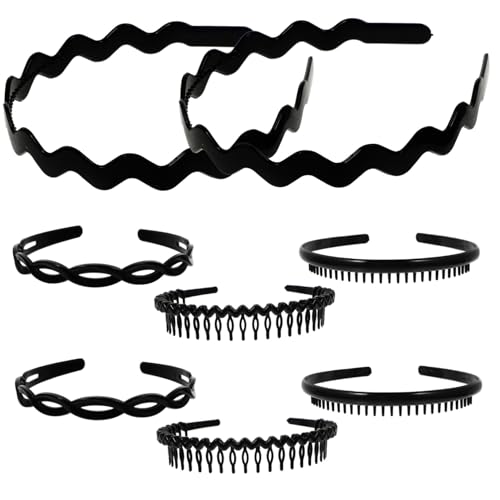 LABRIMP 8 Stück Teiliges Anti rutsch Haarband Zähnen für Damen und Mädchen Stabiles Langlebiges Material Leichte Stirnbänder in Klassischen Farben für Make up Gesichtspflege und von LABRIMP