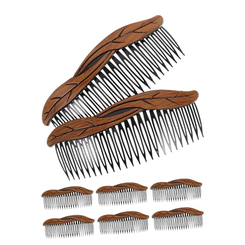 LABRIMP 8 Stück Vintage Haarkämme für Damen Zähne Kunststoff Stylingkamm mit Einzigartigem Blätterdesign für Feines und Dickes Haar Praktisch und Elegant für Unterwegs von LABRIMP