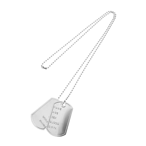 LABRIMP Army Dog Tag Halskette Herren mit Kette Militärischer Stil Authentische Erkennungsmarke für Karneval Cosplay Kostümparty und Alltag Schmuck Accessoire von LABRIMP
