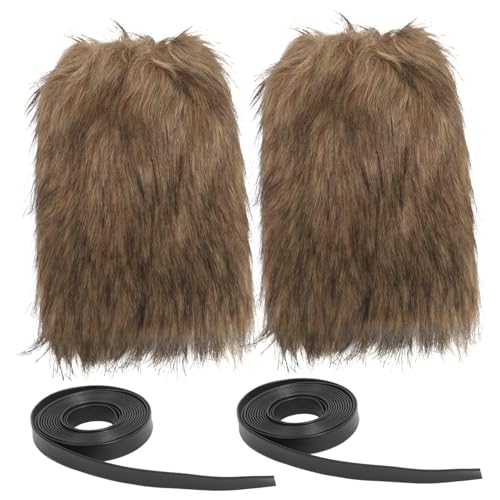 LABRIMP Kunstpelz-beinwärmer Mittelalterlicher Look Verstellbare Größe Warm Und Soft Für Halloween Cosplay Und Historische Kostüme von LABRIMP