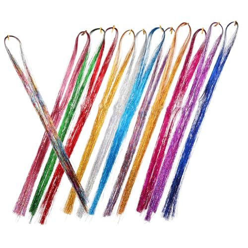 LABRIMP Bunte Haarverlängerungen mit Glitzerlametta Farben Kunststoff Haarschmuck für Frauen Einfach Einzuklippen Hautfreundlich Vielseitig für Alltag Party Cosplay und Halloween Geeignet LABRIMP Bunte Haarverlängerungen mit Glitzerlametta Farben Kunststoff Haarschmuck für Frauen Einfach Einzuklippen Hautfreundlich Vielseitig für Alltag Party Cosplay und Halloween Geeignet von LABRIMP