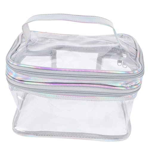 LABRIMP Doppelschichtige Transparente Kosmetiktasche Große Tragbare Makeup Tasche für Reisen Multifunktionale Aufbewahrung mit Robustem Reißverschluss und Einzigartigem Design für Damen von LABRIMP