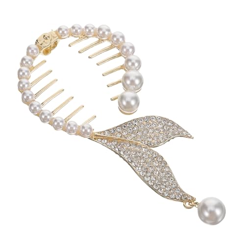 LABRIMP Eleganter Haarschmuck für Frauen Dünnes Haar Strass Perlen Ponytail Clip Stilvoller Haarklammer Dutt Halter Vielseitiger Haarknoten Fixierer für Hochzeit und Alltag LABRIMP Eleganter Haarschmuck für Frauen Dünnes Haar Strass Perlen Ponytail Clip Stilvoller Haarklammer Dutt Halter Vielseitiger Haarknoten Fixierer für Hochzeit und Alltag von LABRIMP