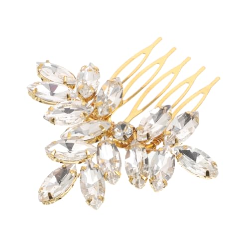LABRIMP Goldener Ovaler Haarkamm mit Strasssteinen Leichter Seitlicher Braut Haarschmuck für Hochzeit und Besondere Anlässe Haarklammern für Damen und Mädchen von LABRIMP