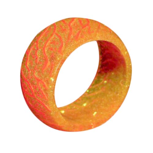 LABRIMP Leuchtender Damenring Resin Crack Design Langlebig Modisch Leicht Komfortabel für Party Reise Alltag Einzigartiges Geschenk für Freundin Familie Orange von LABRIMP