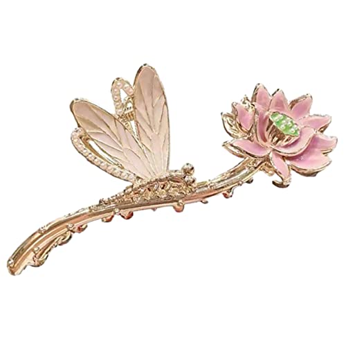 LABRIMP Lotus Blüten Haarklammer Metall Haarkralle für Dickes Haar Chinesischer Stil Haarclip mit Lotusblume Rutschfeste Haarschmuckspange für Frauen und Damen von LABRIMP