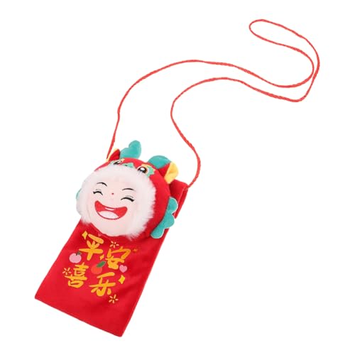 LABRIMP Rote Geldbörse mit Drachenmotiv Chinesischer Glücksumschlag aus Langlebige Crossbody Tasche für Geld Schmuck und Kleingeld Traditionelles Neujahrsaccessoire von LABRIMP