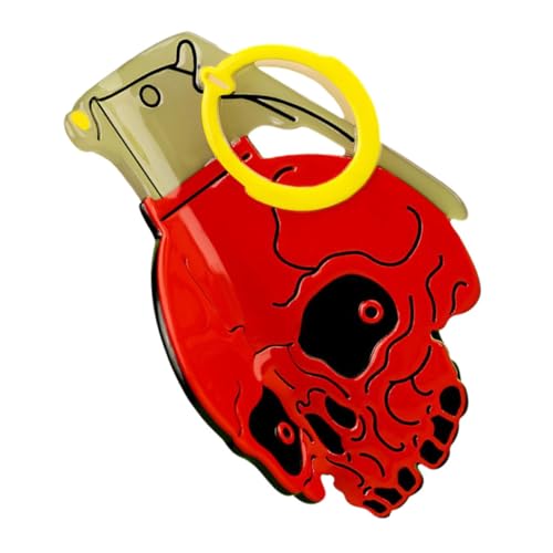 LABRIMP Roter Großer Haarklammer Schädel Design aus Acetat Rutschfester Starker Griff Lustiger Claw Clip für Damen Leichtes Langlebiges Haaraccessoire für Halloween Partys und von LABRIMP