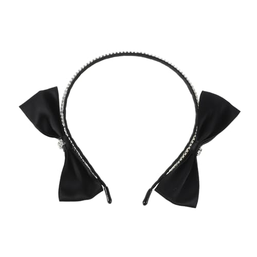 LABRIMP Schwarzes Strass Haarband mit Schleife Rutschfestes Leichtes Haaraccessoire für Frauen und Mädchen Vielseitig Kombinierbar für Alltag Party und Reisen Eleganter Bowknot Stil von LABRIMP