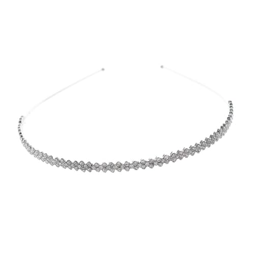 LABRIMP Silbernes Haarschmuck Stirnband mit Funkelnden Strasssteinen Eleganter Haarreifen für Damen Geeignet für Hochzeit Party und Alltag Modischer Kopfschmuck für Frauen und Mädchen von LABRIMP