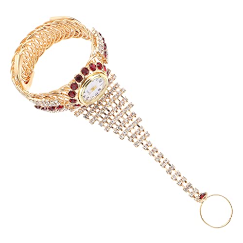 LABRIMP Strassring Armbanduhr Damen Elastisches Armband Bling Uhr für Frauen Party Accessoire Leicht und Tragbar von LABRIMP
