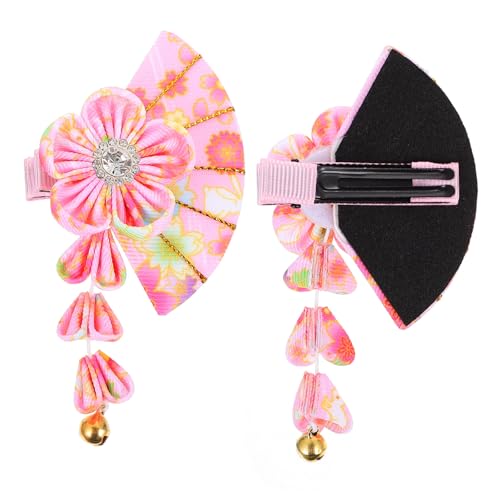 LABRIMP Tassel Bobby Pin Haarschmuck mit Blumenfächer und Glocke Dekorative Haarklammer für Frauen und Mädchen Chinesischer Stil Haarschmuck für Hochsteckfrisuren für Hochzeit Party von LABRIMP
