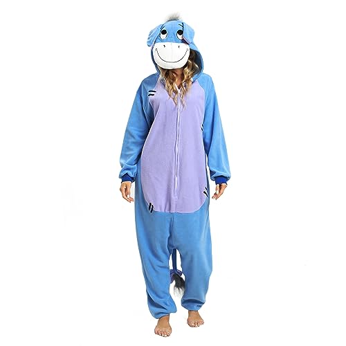 LABULA Onesie Tier Erwachsene Unisex Tieroutfit Cosplay Pyjamas Karneval kostüm,Donkey,M von LABULA