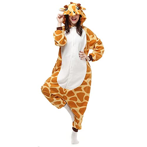 LABULA Onesie tierkostüme Damen Herren Pyjama Animal Halloween Schlafanzug Cosplay Jumpsuit Karneval Einteiler,A1,L von LABULA