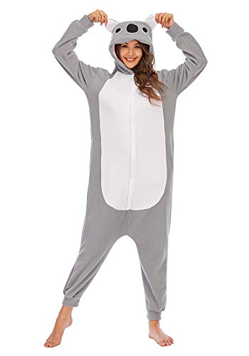 LABULA Onesie tierkostüme Damen Herren Pyjama Animal Halloween Schlafanzug Cosplay Jumpsuit Karneval Einteiler,K1,S von LABULA