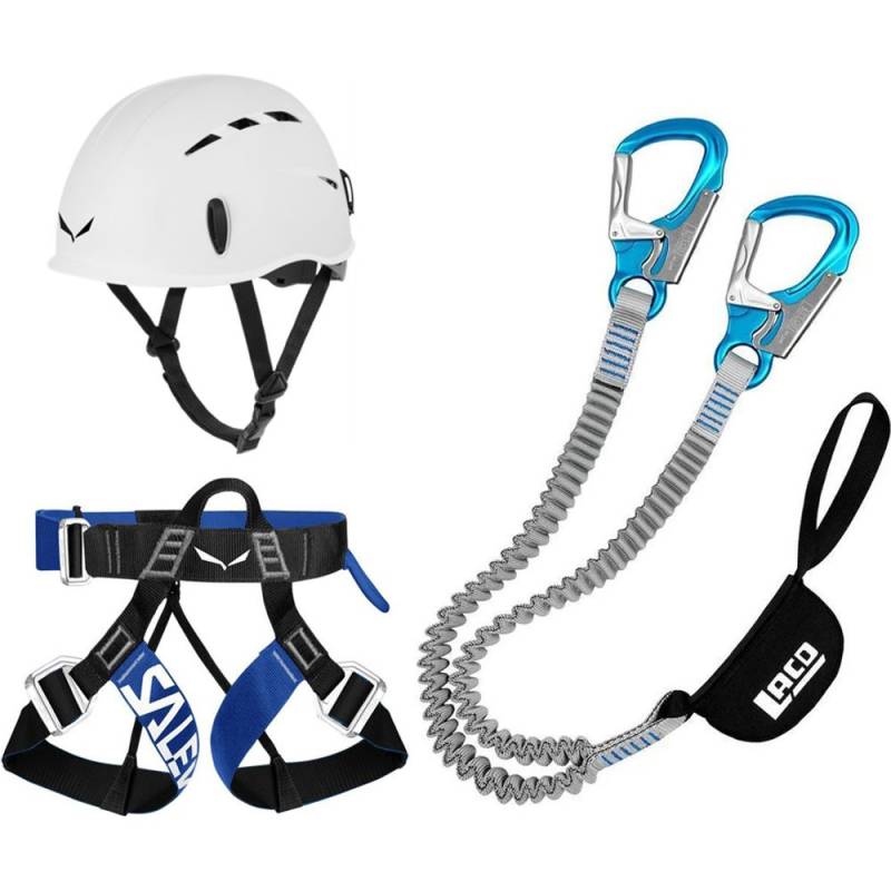 Klettersteig Komplettset LACD Pro Evo 3.0 + Salewa Via Ferrata Evo Harness + Salewa Toxo Helm white von LACD