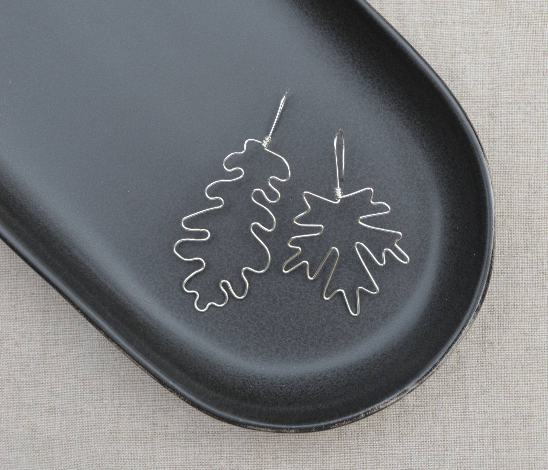 sterling Silber Ahorn & Eiche Blatt Ohrringe sterling Silber Ahorn & Eiche Blatt Ohrringe von LACELEAFstudio