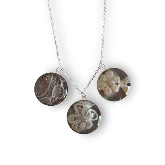 Mutter Tochter Schmuck | Drei Generation Hochzeit Kleid Spitze Halskette Sterling Silber Mutter Tochter Schmuck | Drei Generation Hochzeit Kleid Spitze Halskette Sterling Silber von LACEstudio