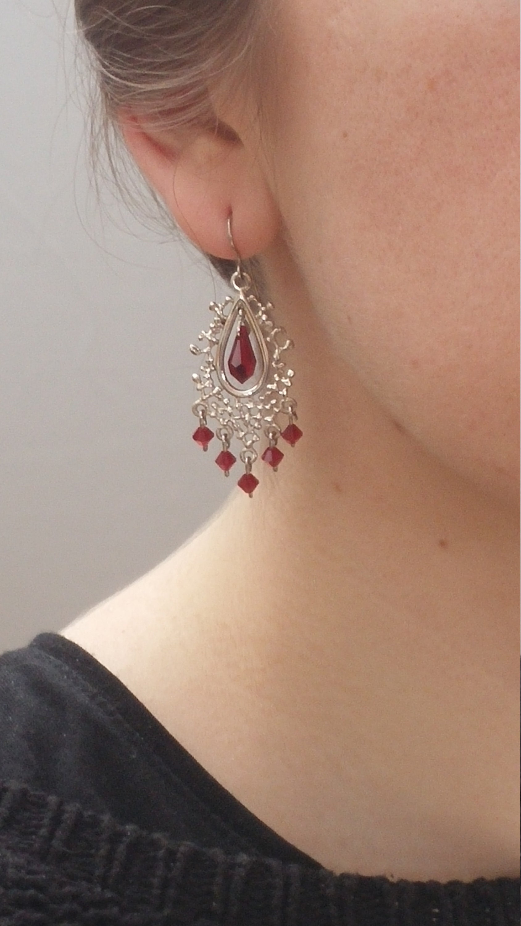 Swarovski Kristalle Boho Stil Silber Ohrringe, Web Multi Funkelnden Farben, Andere Farben Erhältlich, Sonderbestellungen Swarovski Kristalle Boho Stil Silber Ohrringe, Web Multi Funkelnden Farben, Andere Farben Erhältlich, Sonderbestellungen von LACHANCEbyhand