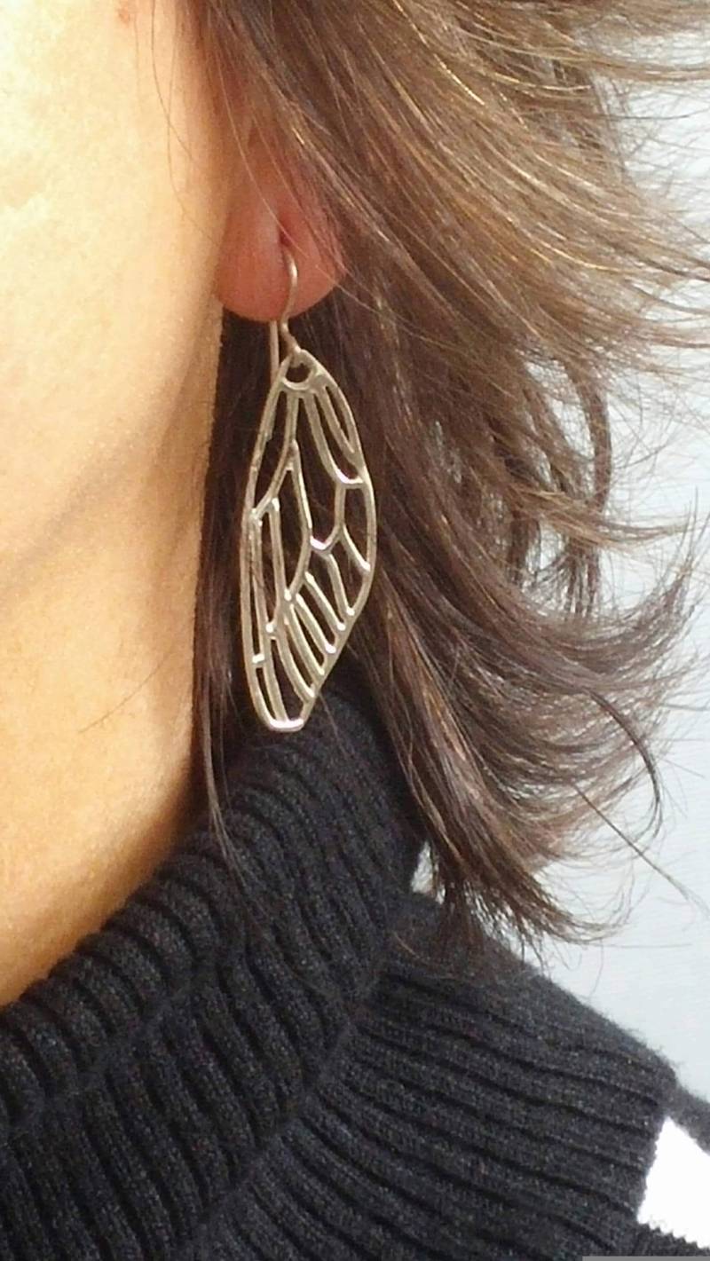 Zikadenflügel Exact Replica Sterling Silber Ohrringe. Sehr Leichte Baumelnde Ohrringe Handgefertigt, Zikadenflügel, Zarte Naturohrringe Zikadenflügel Exact Replica Sterling Silber Ohrringe. Sehr Leichte Baumelnde Ohrringe Handgefertigt, Zikadenflügel, Zarte Naturohrringe von LACHANCEbyhand