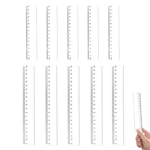 10 Stück Kunststoff Lineal,Transparent Flexibel Präzision Lineal Messwerkzeug Flexibel Präzision Lineal für Schule Büro Zuhause,Lineal von LACHT