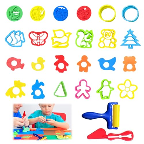 26 Stück Knetwerkzeug Teig Plastilin Werkzeuge, Knete zubehör Ausstechformen Küchenspielzeug,Knete Zubehör Kinder Plastilin Werkzeuge, Knete Ausstechformen Extruder von LACHT
