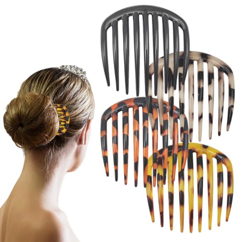4 Stück Haarkamm French Side Combs Kunststoff Steckkämme Französisch Twist Kamm Haar Clips Mit Zähnen Für Haarzubehör Frauen Mädchen,haarkamm zum stecken von LACHT