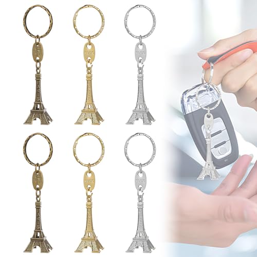 6 Stücke Eiffelturm Schlüsselanhänger Retro Schmuck Französisch Souvenirs Schlüsselanhänger Mini Schlüsselanhänger Anhänger Dekorationen,eiffelturm modell,eiffelturm von LACHT