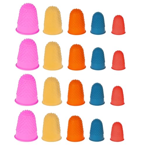 LACHT 20 Stücke Gummi Finger Tip Pads Griffe für Geld Zählen Sortieren Schreiben Sortieren Aufgabe Heißkleber und Sportspiele Dicker wiederverwendbarer Schutz von LACHT