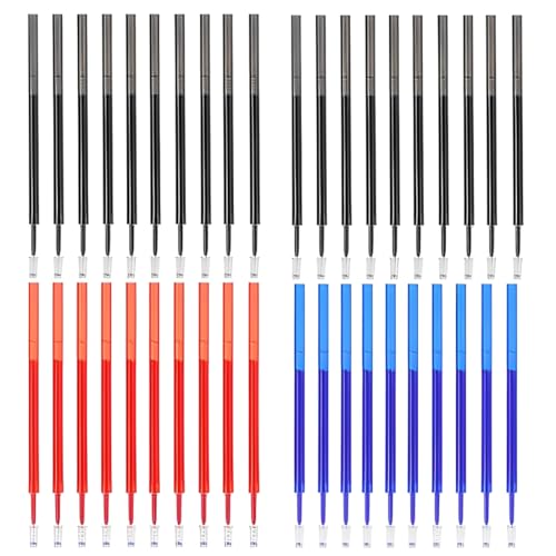LACHT 40 Stück Radierbare Ersatzminen Kompatibel mit Legami, Ersatzminen für Legami Stifte,[10 Blau20 Schwarz,10 Rot,5] Minen Nachfüllminen Radierbar Für Legami Tier-Stfite von LACHT