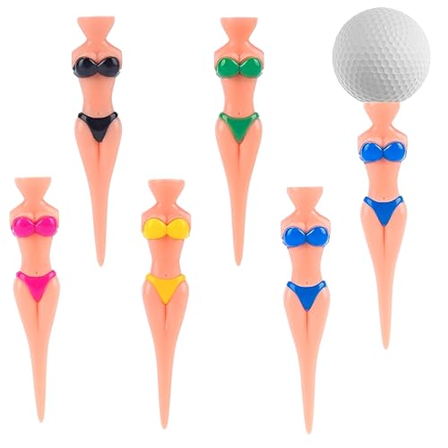 LACHT 6 Stücke Golf Tees Lustig Dame Bikini 76 mm/ 3 Zoll Lustig Golf Tees Mädchen Golf Tees Damen Golf Tees Kunststoff Golf Tees für Männer Frauen Golftraining Golf Zubehör Golf Übungs von LACHT