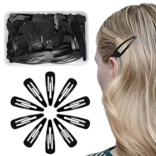 LACHT 60 Stück Haarspangen Schwarz,5 CM Haarspangen Mädchen, Haarclips Werden, Kinder Haarklammern, Haar Clips Metall, Haarschmuck Hairclips, Haarspange für Mädchen, Kinder und Damen von LACHT
