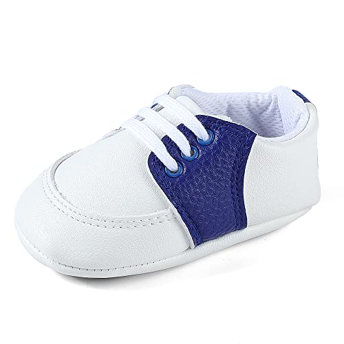 LACOFIA Baby Jungen Lauflernschuhe Kleinkinder rutschfeste Schnüren Sneakers Marineblau 12-18 Monate von LACOFIA