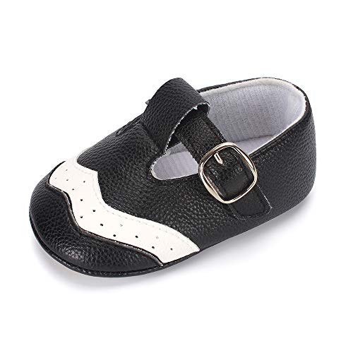 LACOFIA Baby Jungen Mädchen Klettverschluss Sneaker Kleinkind rutschfeste Lauflernschuhe Schwarz 6-12 Monate von LACOFIA